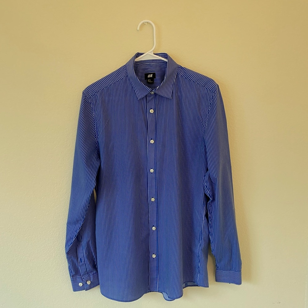 White and Blue striped shirt